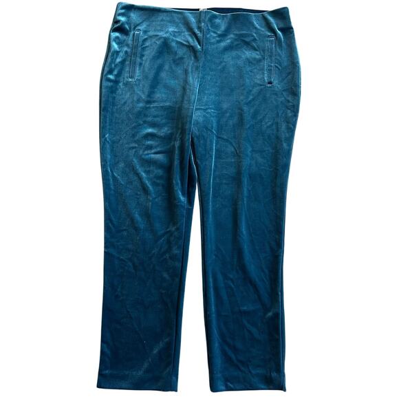 Chico's Petite Blue, Velvet, Pocketed, Dress Pants- 2.5(L) - Picture 1 of 9